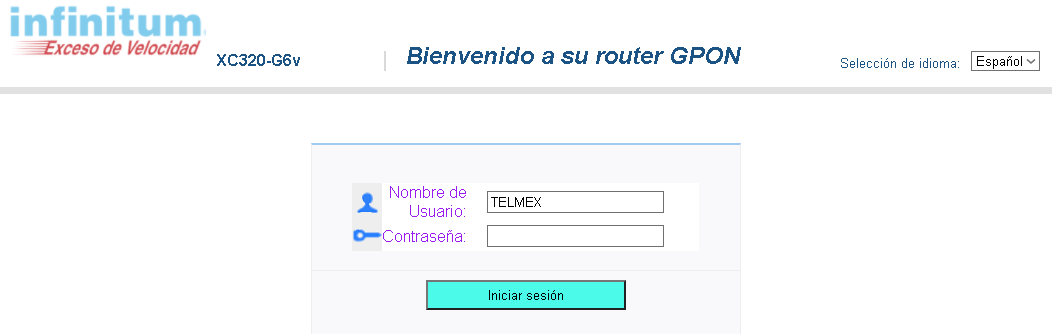 acceso a modem de Telmex