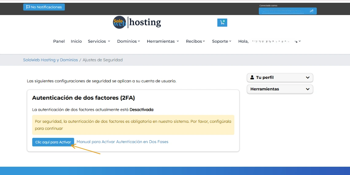 Cómo activar la doble autenticación en SoloWeb