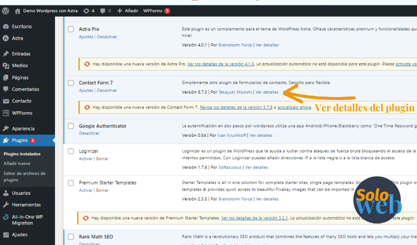 Cómo regresar un Plugin de WordPress a su versión anterior