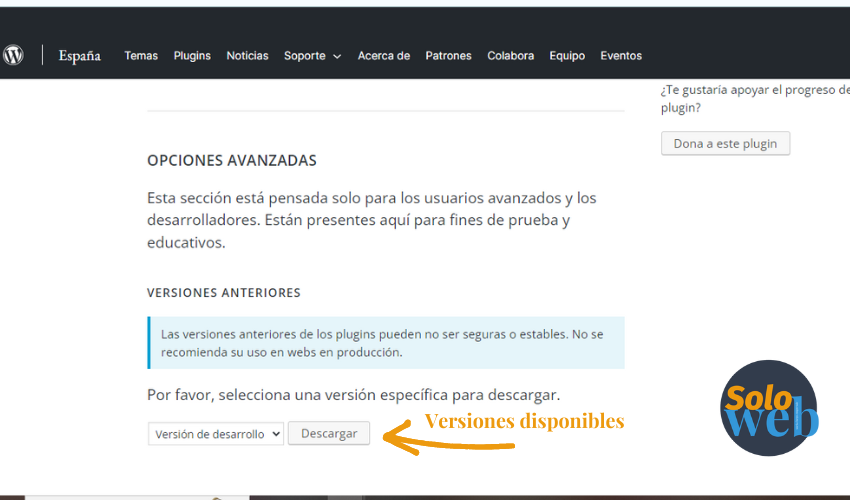 Cómo regresar un Plugin de WordPress a su versión anterior