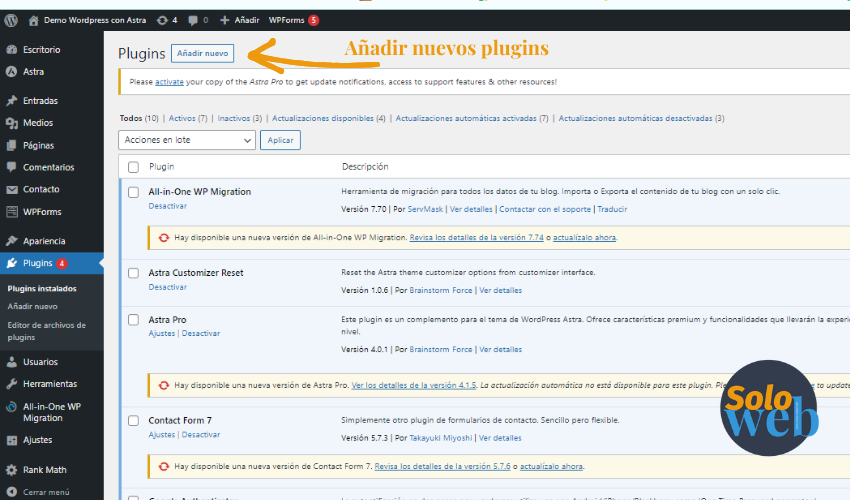 Cómo regresar un Plugin de WordPress a su versión anterior