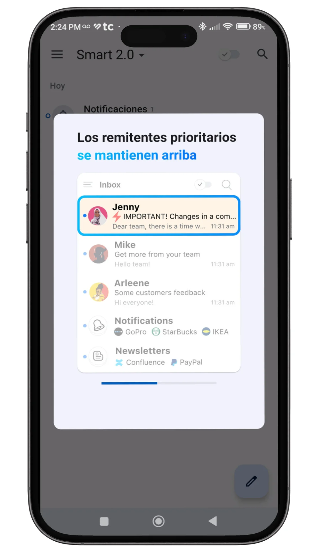 Configuración Spark Mail Android