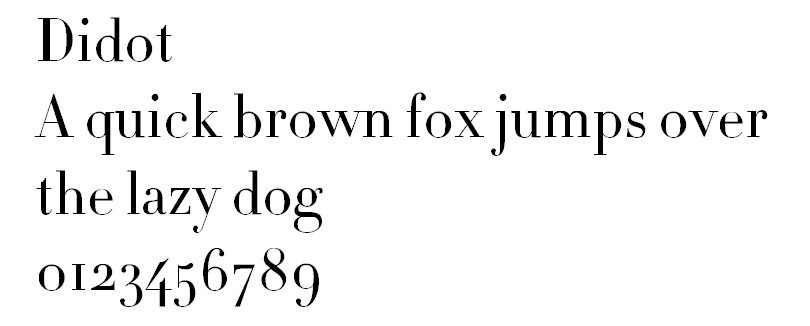 Diseño de fuente didot tipo de letra para web
