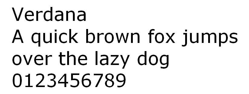 Fuente HTML Verdana tipo de letra para web